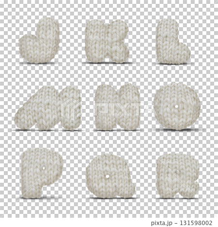 Knitted alphabet with shadows Knitted alphabet with shadows 131598002