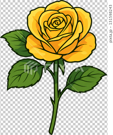 乾淨的標記風格花卉插圖 131598243