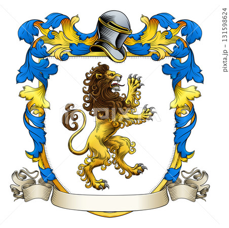 Coat of Arms Crest Lion Heraldry Knight Shield Coat of Arms Crest Lion Heraldry Knight Shield 131598624