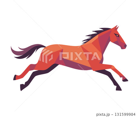 ポリゴンスタイルの馬 シルエット(午年・干支イラスト) ポリゴンスタイルの馬 シルエット(午年・干支イラスト) 131599984