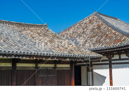 奈良県奈良市 元興寺 極楽坊本堂と禅室の屋根 奈良県奈良市 元興寺 極楽坊本堂と禅室の屋根 131600741
