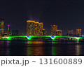 ライトアップされた豊洲大橋 131600889