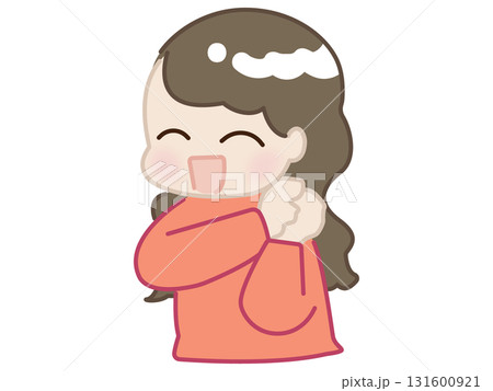 赤色の服を着た若い女性のリアクションイラスト 131600921