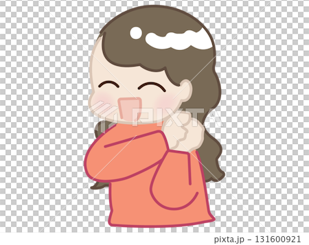 一位穿著紅色衣服的年輕女子的反應插圖 131600921