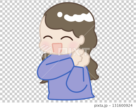簡單的女性人物插圖，擺出快樂的姿勢 131600924