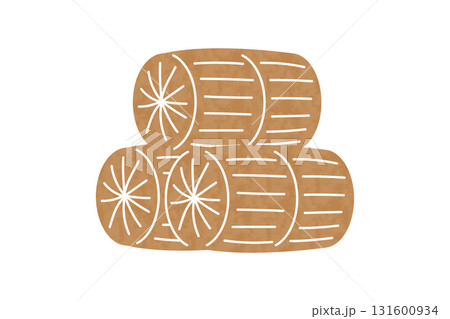 シンプルなお正月のデザインの米俵　ベクター 131600934