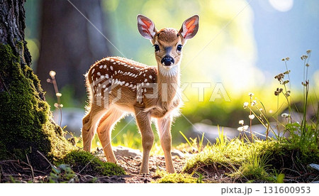 森の中で見つめる小さな命 森の中で見つめる小さな命 131600953