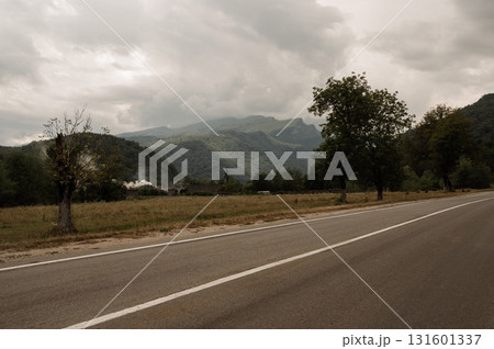 A cloudy day in a mountain valley 131601337