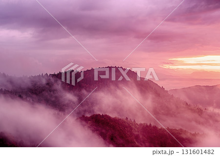 Misty mountain landscape 131601482