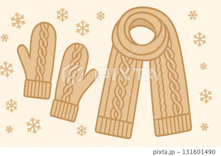 白背景の冬小物フラットレイ 白背景の冬小物フラットレイ 131601490
