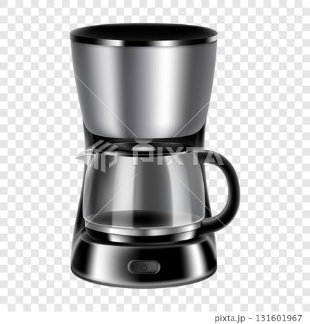 Realistic coffee machine isolated on transparent background, , Coffee maker 3d vector illustration. 131601967