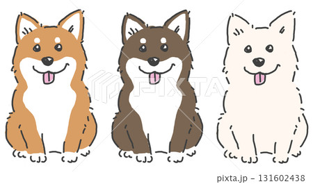 3種類の柴犬イラストのセット 131602438