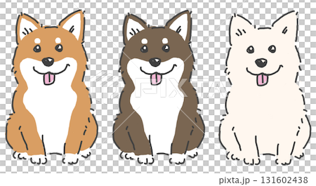 3 幅柴犬插圖 131602438