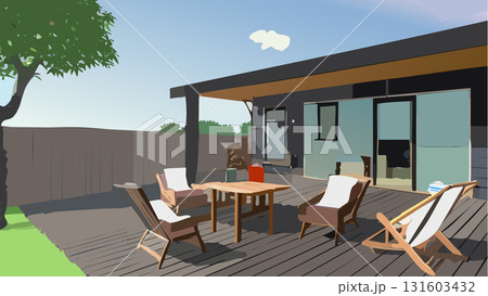 ウッドデッキのテラス ウッドデッキのテラス 131603432