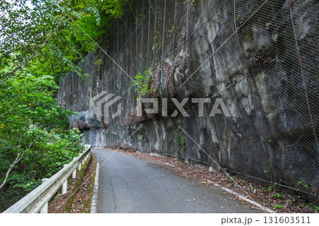 国道299号線十石峠の群馬県側の狭い山道 国道299号線十石峠の群馬県側の狭い山道 131603511