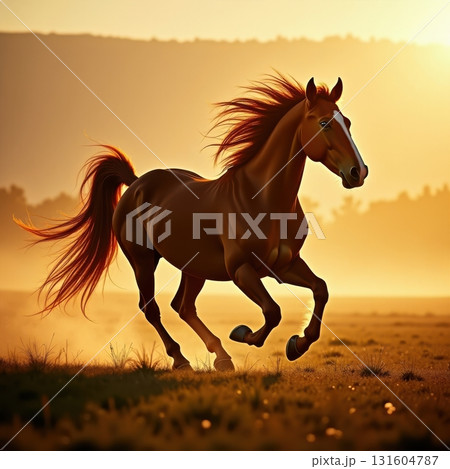 Dramatic close-up of a black horses eye with vivid flames reflected, symbolizing the strength of the 2026 Fire Horse 131604787