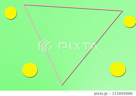 A large triangle and four small circles on green A large triangle and four small circles on green 131604866