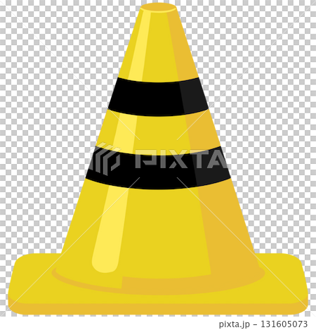 The bright yellow traffic cones at civil engineering and construction sites create a sense of safety and harmony. 131605073