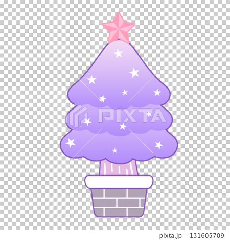 Cute pastel-colored Christmas tree (purple) Cute pastel-colored Christmas tree (purple) 131605709