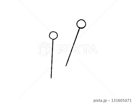 手芸で使うまち針の手描きイラスト 線画 手芸で使うまち針の手描きイラスト 線画 131605871