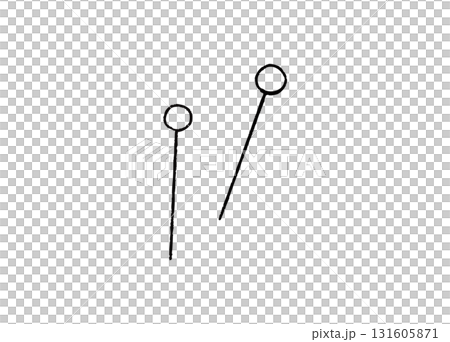 手芸で使うまち針の手描きイラスト 線画 手芸で使うまち針の手描きイラスト 線画 131605871