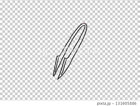 手芸で使うピンセットの手描きイラスト 線画 手芸で使うピンセットの手描きイラスト 線画 131605886