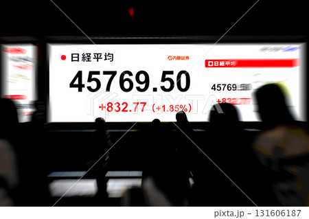 日本の東京都市景観最高値更新・4万5769円50銭。株価/終値=10月3日、日本橋兜町 日本の東京都市景観最高値更新・4万5769円50銭。株価/終値=10月3日、日本橋兜町 131606187