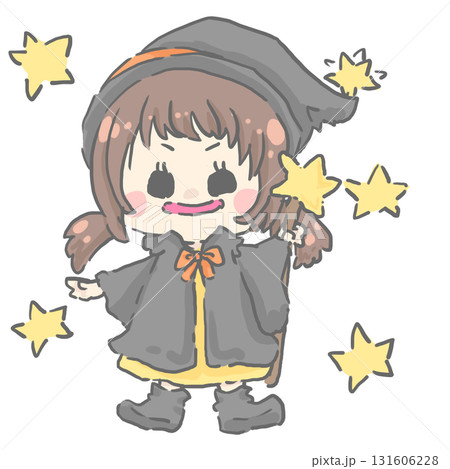 ハロウィンの仮装をした女の子のイラスト ハロウィンの仮装をした女の子のイラスト 131606228