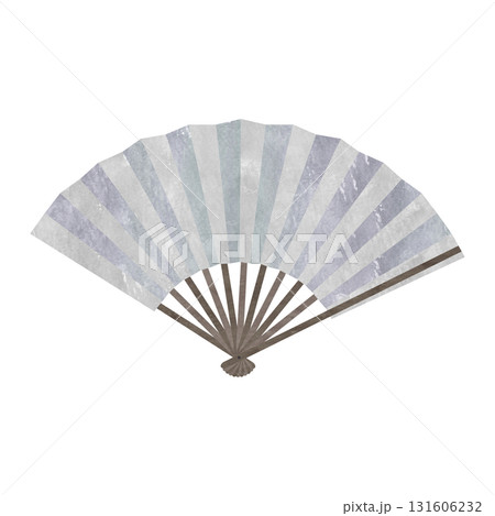 銀色の扇子のイラスト素材 131606232