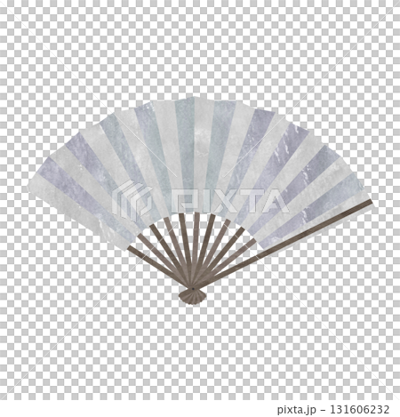 銀色の扇子のイラスト素材 131606232