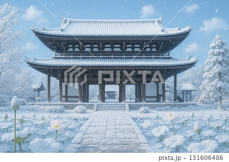 東福寺　三門　雪景色 131606486