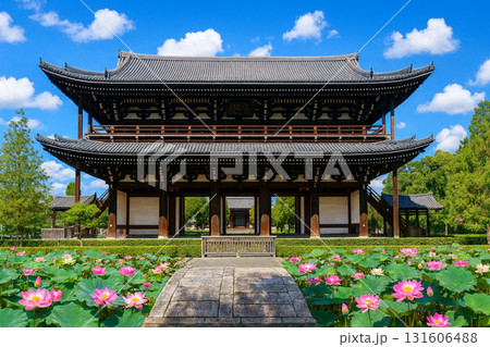 東福寺　三門と蓮の花 131606488