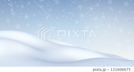 Christmas snow slide.New Year background with snowflakes.Snowfall. Blizzard. Vector illustration. 131606675