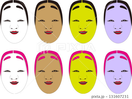 カラフルな能面女性 131607231