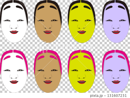 カラフルな能面女性 131607231