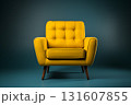 yellow chair in turquoise room. 131607855