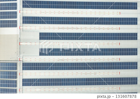 Solar panel on industrial building. 131607878