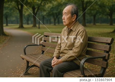 寂しげな高齢者 寂しげな高齢者 131607904