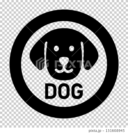 犬の顔が描かれた円形アイコン 犬の顔が描かれた円形アイコン 131608945