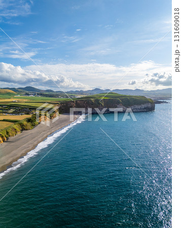 Areal de Santa Barbara Beach and Atlantic Ocean. Azores, Sao Miguel Island. Portugal. Aerial View Areal de Santa Barbara Beach and Atlantic Ocean. Azores, Sao Miguel Island. Portugal. Aerial View 131609018