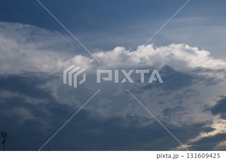 Sunset on blue sky. Blue sky with some clouds. blue sky clouds, summer skies, cloudy blue sky background. Aerial sunset view. Evening skies with dramatic clouds. View over the clouds. Sunset on blue sky. Blue sky with some clouds. blue sky clouds, summer skies, cloudy blue sky background. Aerial sunset view. Evening skies with dramatic clouds. View over the clouds. 131609425