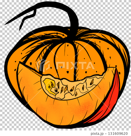 Hand Drawn Graphic Pumpkin Illustration, Halloween and Thanksgiving Art 131609620