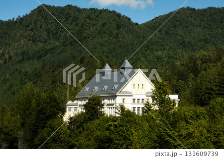 A perfect picture of the world, a house in the mountains in the middle of nature and silence. 131609739