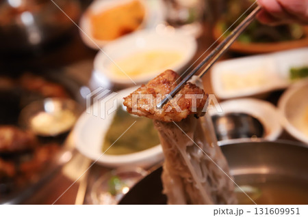Korean cold noodles in chilled broth Korean cold noodles in chilled broth 131609951