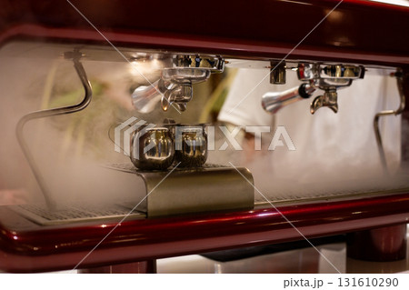 Transparent, dual access espresso machine is perfect for coffee industry news, articles and projects. Ideal for showcasing innovation in coffee equipment and modern coffee shop experience Transparent, dual access espresso machine is perfect for coffee industry news, articles and projects. Ideal for showcasing innovation in coffee equipment and modern coffee shop experience 131610290