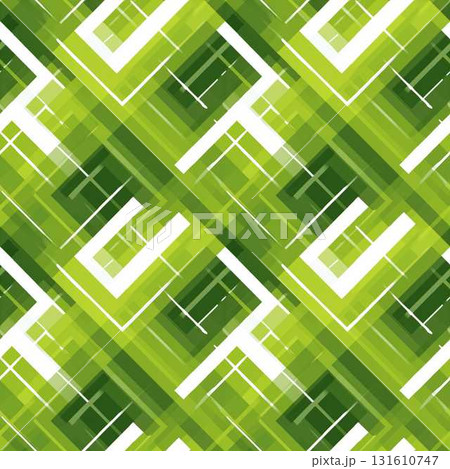 Seamless Retro Geometric Seamless Pattern in Lime Green 60s Style Abstract Design 131610747