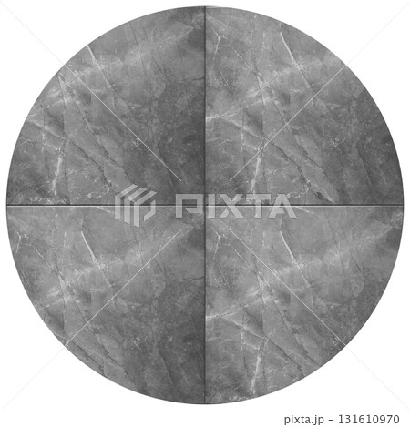Quartz black white round seamless ceramic mosaic tile and pattern useful as background or texture 131610970