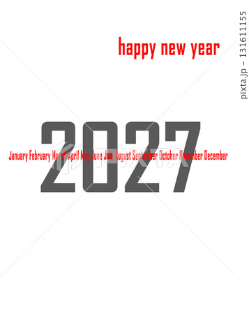 2027 new year text design agenda celebration greeting background template. New year's eve celebration concept. Happy New Year 131611155