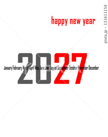 2027 new year text design agenda celebration greeting background template. New year's eve celebration concept. Happy New Year 131611158