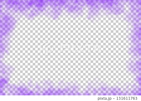 Purple smoke border frame with transparent background suitable for mystical, fantasy, magic or Halloween themed projects 131611763